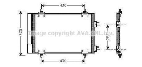 Радиатор кондиционера PSA Berlingo Partner II 1,6i 08- AVA AVA COOLING CNA5230D (фото 1)