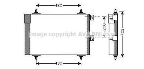 AVA CITROEN радіатор кондиціонера Berlingo, Xsara Picasso, Peugeot Partner 05- AVA COOLING CNA5241D