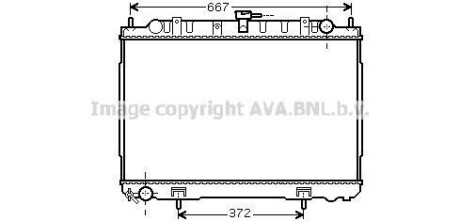 Радіатор охолодження двигуна Nissan X-Trail (01-08) 2,2d MT AVA AVA COOLING DN2241 (фото 1)