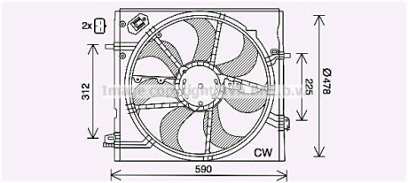 Вентилятор радіатора охолодження двигуна Nissan Qashqai II (13-), X-Trail (14-) AVA AVA COOLING DN7536 (фото 1)