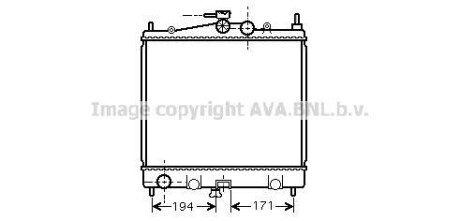 AVA RENAULT Радіатор охолодження Clio III,Modus,Nissan Micra III,Note 1.2/1.6 AVA COOLING DNA2247