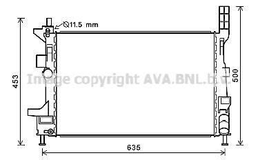 Радіатор охолодження двигуна Ford Focus (11-20), C-Max (10-19) 1.5-1.6 TDCi AVA AVA COOLING FD2578 (фото 1)