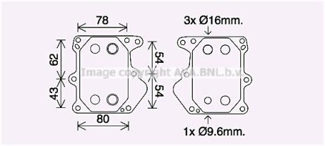 Радіатор масляний Ford Tranzit 2,2TDCI 08>, PSA Jumper Boxer 2,2HDI 06> AVA AVA COOLING FD3625 (фото 1)