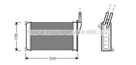 Радіатор обігрівача FORD (AVA) AVA COOLING FD6093