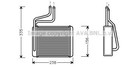 Радіатор обігрівача салону Ford Mondeo (00-) AVA AVA COOLING FD6286 (фото 1)