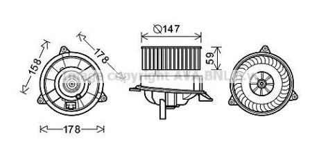 Вентилятор обігрівача салону Ford Connect 1,8DI-TDCI 02>, Mondeo III man AC AVA AVA COOLING FD8495