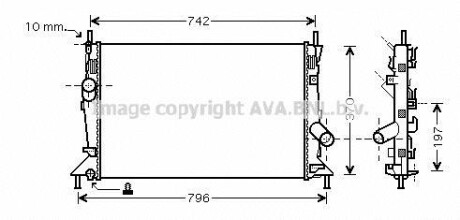 Радіатор охолодження двигуна Ford Focus II (04-11) 1,6d 1,8d 2,0d, Volvo S40 V50 1,6d 2,0d MT AVA AVA COOLING FDA2370 (фото 1)