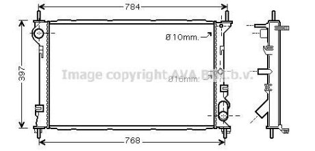 Радіатор охолодження двигуна Ford Connect 1,8TDCI 05/03>13 MT AC+/- AVA AVA COOLING FDA2411