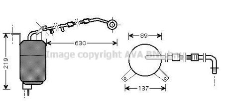 Осушувач кондиціонера Ford Mondeo III 00>07 AVA AVA COOLING FDD111 (фото 1)