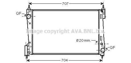 AVA OPEL Радіатор сист. охолодження двиг. Corsa D, Fiat Grande Punto 1.3d 06- AVA COOLING FTA2311 (фото 1)