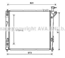 Радіатор охолодження двигуна Hyundai Santa Fe 2,2d 09> 13> AT AVA AVA COOLING HY2339