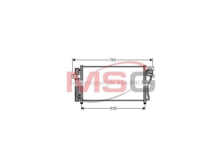 Радиатор кондиционера Hyundai Accent 1,4-1,6i 05>10 AVA AVA COOLING HY5178D