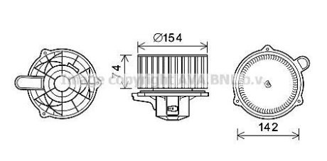 Вентилятор обігрівача салону Hyundai Santa Fe II (06-), iX55 (09-), Veracruz (09-) AVA AVA COOLING HY8348 (фото 1)