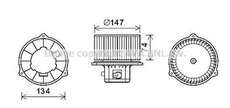 Вентилятор отопителя салона Hyundai Santa Fe 2.0i 2.4i 2.7i (00-) AVA AVA COOLING HY8354 (фото 1)