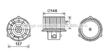 Вентилятор отопителя салона Hyundai Matrix (01-) AVA AVA COOLING HY8403