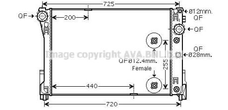 Радіатор охолодження двигуна MB C204 E212 AC+/- AVA AVA COOLING MS2491