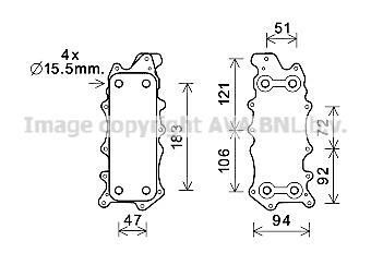Радиатор масляный MB C-Class (07-), E-Class (09-)/Jeep Grand Cherokee (05-), Com AVA COOLING MS3685