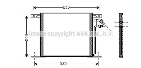 AVA DB Радіатор кондиціонера (конденсатор) Vito 96-03 AVA COOLING MS5220