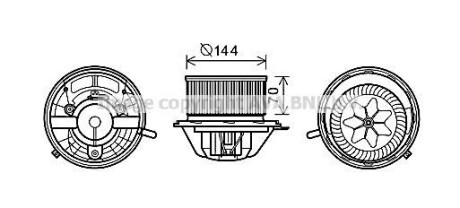 Вентилятор обігрівача салону MB A-class 169 04>12, B-class 245 05>11 AC+ AVA AVA COOLING MS8607 (фото 1)