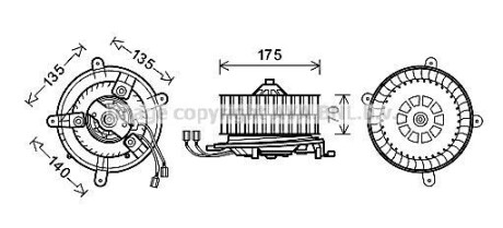 Вентилятор обігрівача салону MB E-class (W210) (95-03) AVA AVA COOLING MS8610