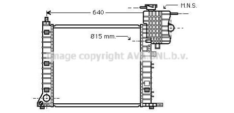 Радіатор охолодження двигуна MB Vito V638 2,3d 2,2d MT AVA AVA COOLING MSA2264