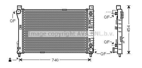 Радиатор охлаждения двигателя MB C203 MT/AT AC+/- 03>07 AVA COOLING MSA2286