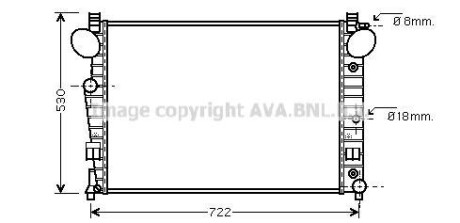 AVA DB Радіатор сист. охолодження двиг. S-Class W220 4.3/5.0 98- AVA COOLING MSA2308
