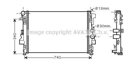 Радиатор охлаждения двигателя MB Vito 639 MT AC+/- 03>10 AVA COOLING MSA2356