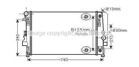 Радіатор охолодження двигуна MB Vito (V639) 2.2d 3.0d 3.2i 3.5i 3.7i (03-14) MT/AT AVA AVA COOLING MSA2460