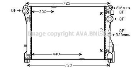 Радиатор охлаждения двигателя MB C204 1,6i 1,8i 2,2CDI, E212 2,0i 08> AVA AVA COOLING MSA2575