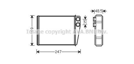 Радіатор обігрівача салону MB ML164 280-350CDI 350i 05>, GL164 320-450CDI 420-500i AVA AVA COOLING MSA6673