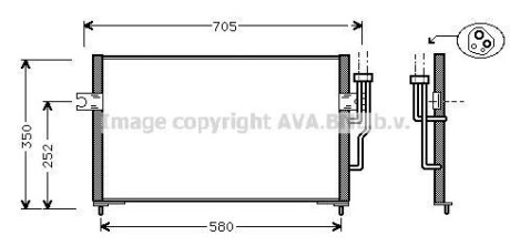 Конденсатор кондиціонера MITSUBISHI CARISMA (DA) (95-) (AVA) AVA COOLING MT5100