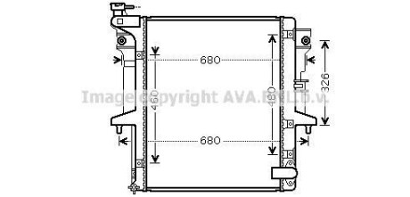 Радіатор охолодження двигуна Mitsubishi L200 (07-15) 2,5d MT AVA AVA COOLING MTA2202