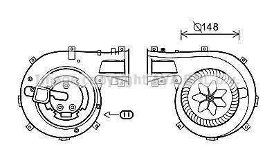 Вентилятор отопителя салона Opel Vectra C 02> climat AVA AVA COOLING OL8618