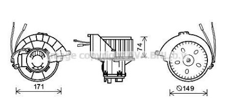 Вентилятор обігрівача салону Opel Astra G AC+ AVA AVA COOLING OL8627