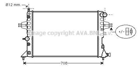 Радіатор охолодження двигуна Opel Astra G 1,4-1,8i >05 AT AC+ AVA AVA COOLING OLA2254