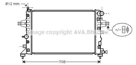 Радиатор охлаждения двигателя Opel Astra H (04-) 1,2i 1,4i 1,8i MT AVA AVA COOLING OLA2362 (фото 1)