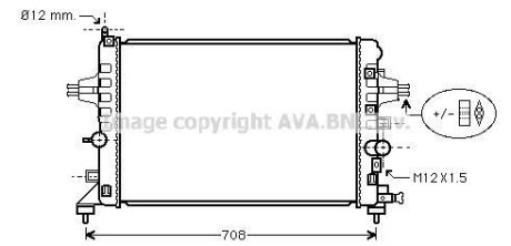 Радіатор охолодження двигуна Opel Astra H 1,6-1,8i MT AC+/- AVA AVA COOLING OLA2363