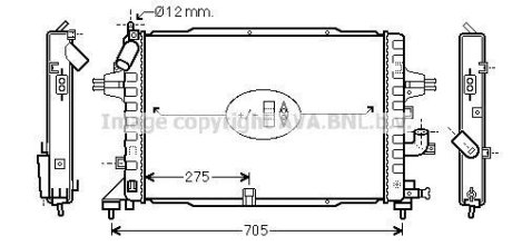 Радіатор охолодження двигуна Opel Astra H 1,3d 1,7d 1,9d / Zafira B 1,7d 1,9d AVA AVA COOLING OLA2364