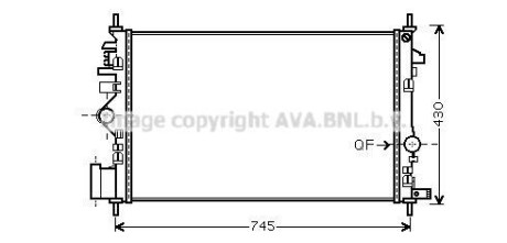 AVA OPEL Радіатор охолодження Insignia 2.0 CDTI AVA COOLING OLA2474