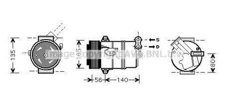 Компресор кондиціонера OPEL ASTRA H 04-(AVA) AVA COOLING OLAK428