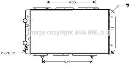 Радіатор охолодження двигуна PSA Jumper Boxer, Fiat Ducato 2,0-2,8TD 02> MT-AT AC+/- AVA AVA COOLING PE2150