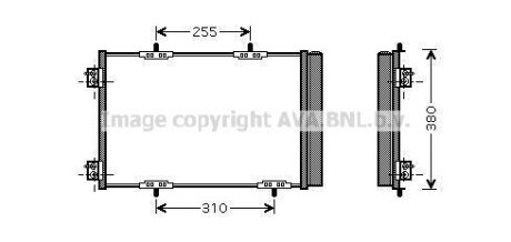 AVA CITROEN радіатор кондиціонера C2,C3 Aircross,C3 II,III,C4 Cactus, DS3, Opel, Peugeot 207/2008/208 AVA COOLING PEA5291D