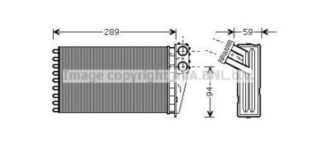 Радиатор отопителя салона Peugeot 307 (01-09) AVA AVA COOLING PEA6227