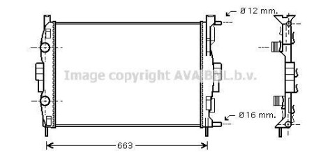 Радиатор охлаждения двигателя Renault Megane II Scenic Grand Scenic (02-) 1,6i 2 AVA COOLING RT2307