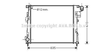 Радиатор охлаждения двигателя Renault Trafic II (06-) 2.0 DCI MT AC- AVA AVA COOLING RTA2427