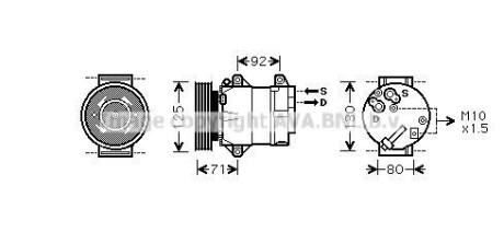 Компресор кондиціонера NISSAN/RENAULT (AVA) AVA COOLING RTAK441