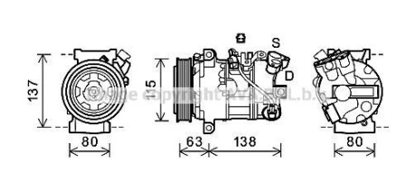 Компресор кондиціонера RENAULT MEGANE/ SCENIC (2009) (AVA) AVA COOLING RTAK491 (фото 1)