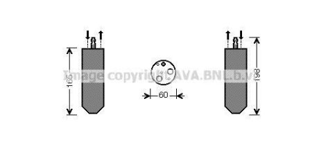 Осушувач кондиціонера Renault Duster 1,6i 10> AT, Logan 1,5d 1,6i 07> AVA AVA COOLING RTD364 (фото 1)