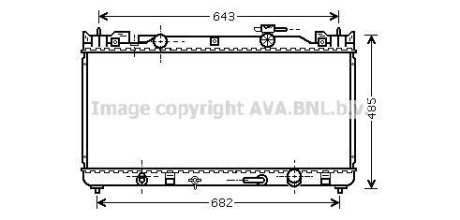 Радиатор охлаждения двигателя Toyota Camry 2,4i 01>06 AT AC+/- AVA AVA COOLING TO2282 (фото 1)